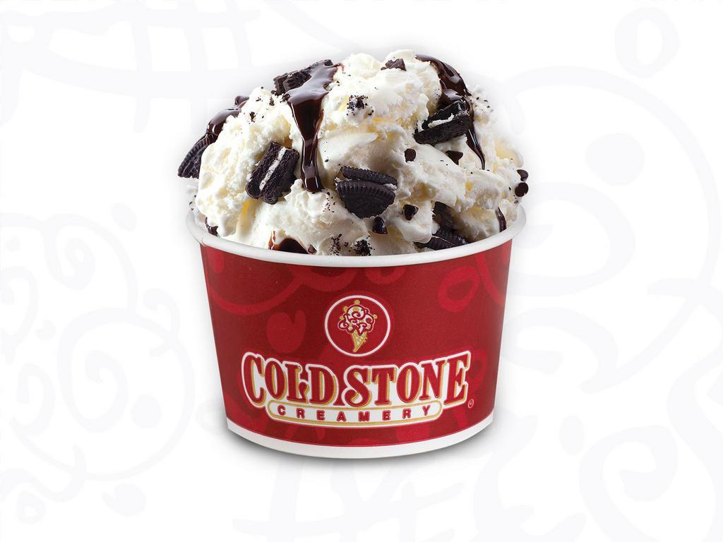 Oreo Overload Ice Cream · Sweet cream ice cream with chocolate chips, double the Oreo cookies and fudge.