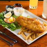 Beer Battered Fish and Chips · Coleslaw, Tartar Sauce, French Fries