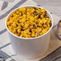 Parmesan Corn · Sweet corn mixed with a 3 cheese Italian blend and herbs.