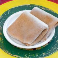 Teff Injera with Meal (gluten free) · Substitute our Gluten-Free 100% teff injera for your meal. 2 pieces