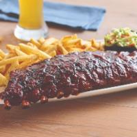 Full-Rack Double-Glazed Baby Back Ribs · Slow-cooked to fall-off-the-bone tenderness. Slathered with your choice of sauce. Served wit...