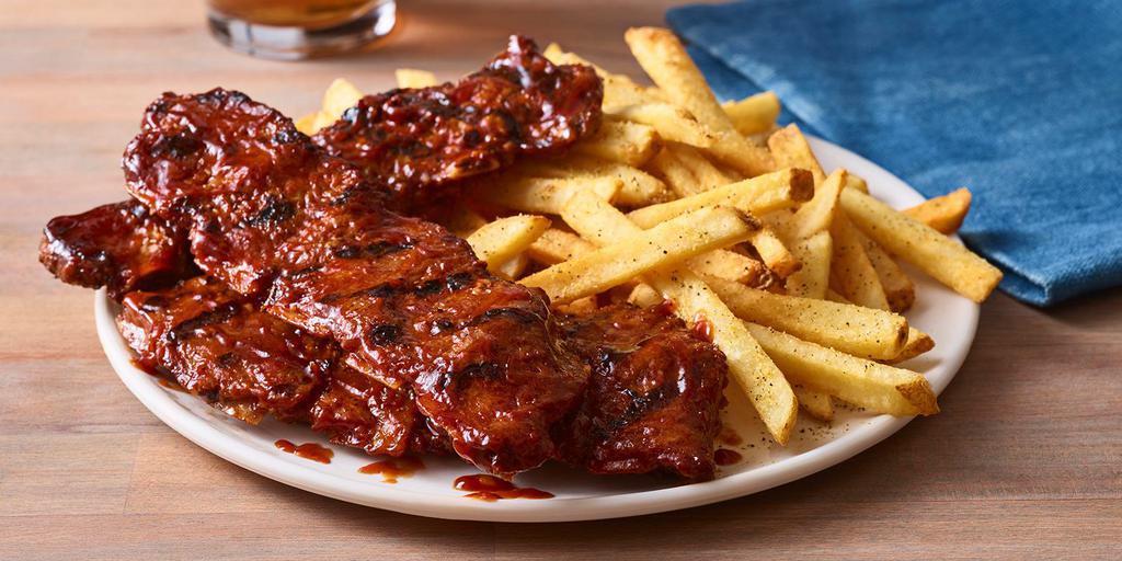 Applebee's Riblets (Smaller Plate with Fries) · An Applebee’s original! Our famous slow-cooked riblets, slathered in your choice of sauce. Served with fries. Gluten-sensitive.