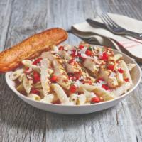 3-Cheese Chicken Penne · Asiago, Parmesan and white cheddar cheeses are mixed with penne pasta in a rich Parmesan cre...