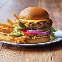 Classic Cheeseburger · All-beef patty with your choice of 2 cheese slices. Served with lettuce, tomato, onion and p...