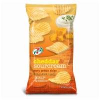 7 Select Ripple Cheddar & Sour Cream Potato Chips 6oz · Rippled slices of potato cooked to a perfect chips and Cheddar Sour Cream