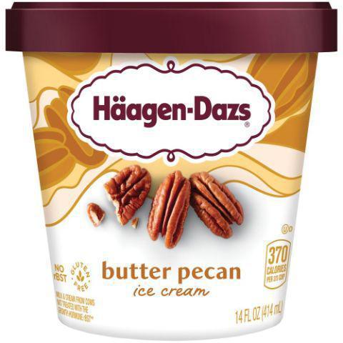Haagen Dazs Butter Pecan Pint · An American classic revisited - spoonfuls of buttery roasted pecans with pure, sweet cream to create a delight like no other.