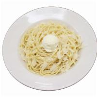 New! Kids Buttered Noodles · Buttered linguini topped with butter and parmesan cheese.