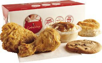2 pc. Chicken Meal · Includes 2 pieces of Chicken available in Original Recipe, Extra Crispy, or Kentucky Grilled, an individual side, biscuit, and chocolate chip cookie