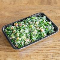 Tabouli Salad · Bulgur wheat, parsley, organic extra virgin olive oil, tomatoes, onions, lemon juice, and se...