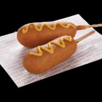 Corn Dog · Battered and deep fried sausage on a stick.
