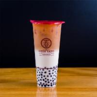 Hot Black Tea Latte with Pearl 珍珠鮮奶茶 (紅茶底) · Traditional Bubble Tea! Yum! Recommend 70% sugar.