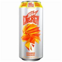 MTN DEW ENERGY Orange Breeze 16oz · Provides immune support and mental boost. 180 mg of caffeine. Orange Breeze flavor.