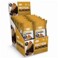 Optimum Nutrition Protein Almonds 1.5oz · Delectably dipped in a whey enriched coating and dusted with cocoa, each pack provides grab ...
