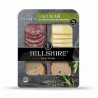 Hillshire Farm Snack Plate Genoa Salami and Cheese 2.76oz · Genoa salame has a mild flavor profile with the perfect amount of seasoning. Paired with nat...