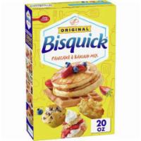 Bisquick Pancake & Baking Mix 20oz · Fluffy pancakes, mouthwatering waffles and more — all easy as pie, and you can even make tha...