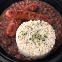 Red Beans ＆ Rice · Smokey Cajun Spiced Red Beans with seared Andouille Sausage and Rice