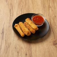 Mozzarella Sticks · 6 pieces. Deep fried cheese sticks. Crispy on the outside, gooey on the inside.