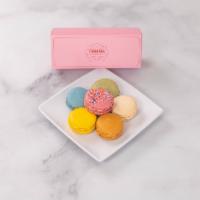 Gift Box of One 1/2 Dozen Assorted Macarons · Custom Farina gift box with array of 6 macaron colors and flavors. The perfect gift!