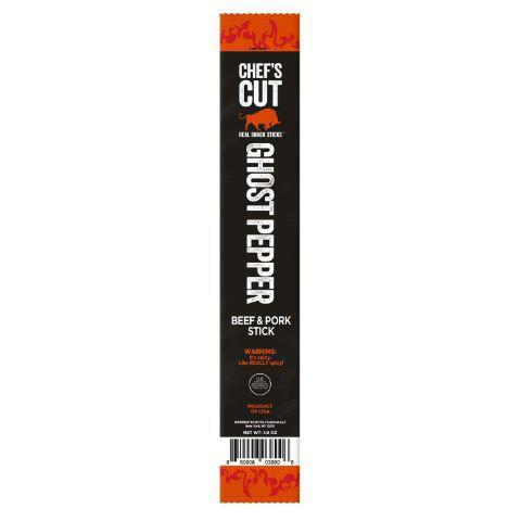 Chef's Cut Ghost Pepper Meat Stick 1oz · Real cuts of beef and pork paired with ghost pepper for a super spicy protein packed snack.