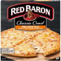 Red Baron Classic 4 Cheese Pizza 21oz · A unique blend of real, premium cheeses atop our perfect, classic golden-brown crust that’s ...
