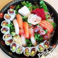 H2. Sushi and Sashimi Combo · 5 pieces sushi, 15 pieces sashimi and 2 regular roll.