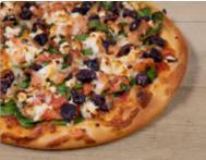 Greek Pizza · spinach, greek olives, tomatoes + feta cheese