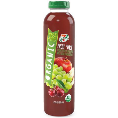 7-Select Fruit Punch Juice 12oz · Our organic fruit punch offers healthier, organic, and 100% juice all in a bottle for your enjoyment.