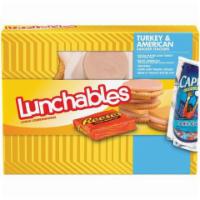 Turkey & American Funpack Lunchables 8.9oz · An all-in-one meal complete with lean turkey,KRAFT American Cheese, crackers, CAPRI SUN  Pac...