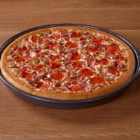 Original Pan Meat Lover's Pizza · Packed with pepperoni, Italian sausage, ham, bacon, seasoned pork and beef, this pizza is NO...