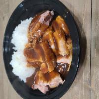 Roast Pork  with Gravy Regular · 2 scoops rice Oven Roasted Pork served w/ gravy