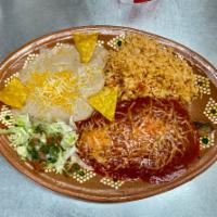 7. Chiles Rellenos Combo Plater · Recommended. Poblano pepper filled with Jack cheese, smothered in our flavorful red salsa.