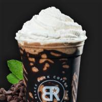 Mint Chip Chiller · Blended peppermint mocha with chocolate chips blended in.