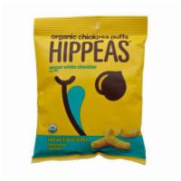 Hippeas Organic Chickpea Puffs White Cheddar 1.5oz · A crunchy white cheddar flavored snack from legumes baked into light and crunchy puffs.