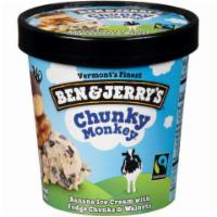 Ben & Jerry's Chunky Monkey Pint · Chunky Monkey ice cream consisting of banana ice cream with fudge chunks & walnuts.