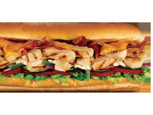 Chicken & Bacon Ranch Melt · Saddle and and try the fresh toasted SUBWAY Chicken & Bacon Ranch Melt sandwich. Stuffed with melted Monterey cheddar cheese,tender allwhite meat chicken, crispy bacon, ranch dressing and your choice of crisp veggies.
