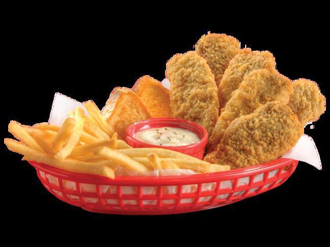 Steak Finger Country Basket® (6 Pieces) · DQ®s crunchy, golden Steak Finger Country Basket® is served with crispy fries, Texas toast, and the best cream gravy anywhere. 1250 Cal