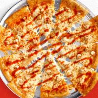 Buffalo Chicken Pizza · Spicy Buffalo sauce, 100% real cheese, and premium chicken.