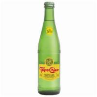 Topo Chico Mineral Water Lime 11.5oz · A Mexican sparkling water with a crisp, refreshing taste and hint of lime flavor.