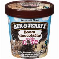 Ben & Jerry's Boom Chocolatta! Cookie Core Pint · Slam dunk your spoon through creamy mocha & caramel to celebrate the chocolate cookie-spread...