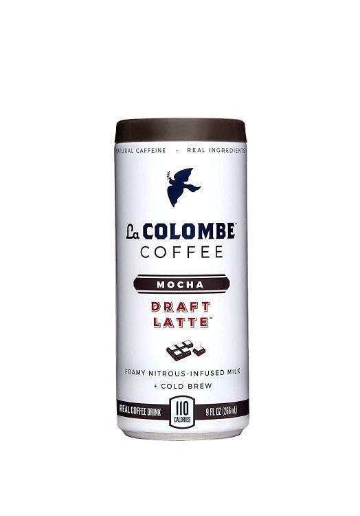 La Colombe Coffee Draft Latte Mocha 9oz · Experience the full taste and texture of a true cold mocha latte, complete with a frothy layer of silky foam. Mocha Draft Latte is made with whole, real ingredients like nutrient-rich milk, cold brew, and real cocoa. Best enjoyed chilled!