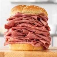 1/2 lb. Roast Beef Sandwich Small Meal · A half pound of thinly sliced roast beef on a toasted sesame seed bun. Visit arbys.com for n...