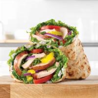 Market Fresh® Creamy Mediterranean Chicken Wrap · Slow-roasted chicken breast with cool and creamy tzatziki sauce, banana peppers, green leaf ...