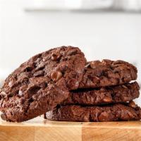 Triple Chocolate Cookie · Warm and rich Triple Chocolate cookies baked with Ghirardelli chocolate. Just a little somet...