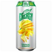MTN DEW ENERGY Tropical Sun 16oz · Provides immune support and mental boost. 180 mg of caffeine. Tropical sunrise flavor.
