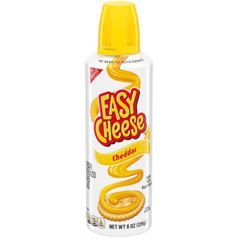 Nabisco Easy Cheese Cheddar 8oz · Easy Cheese Cheddar Cheese Snack Sauce is Pasteurized, Made with Real Cheese, Excellent Source of Calcium, and Needs No Refrigeration