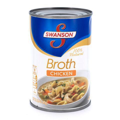 Swanson Chicken Broth 14oz · Swanson® Natural Goodness® Chicken Broth starts with real chicken and bones that are gently simmered for 12 hours and then uniquely clarified, creating a premium double stock with delicious, richer flavor