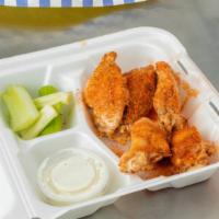 20 Piece Wing  · 2 sauce flavor, celery sticks and 3 ranch or blue cheese dipping.  