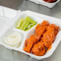 25 Piece Wing  · 3 sauce flavor, celery sticks and 4 ranch or blue cheese dipping.  