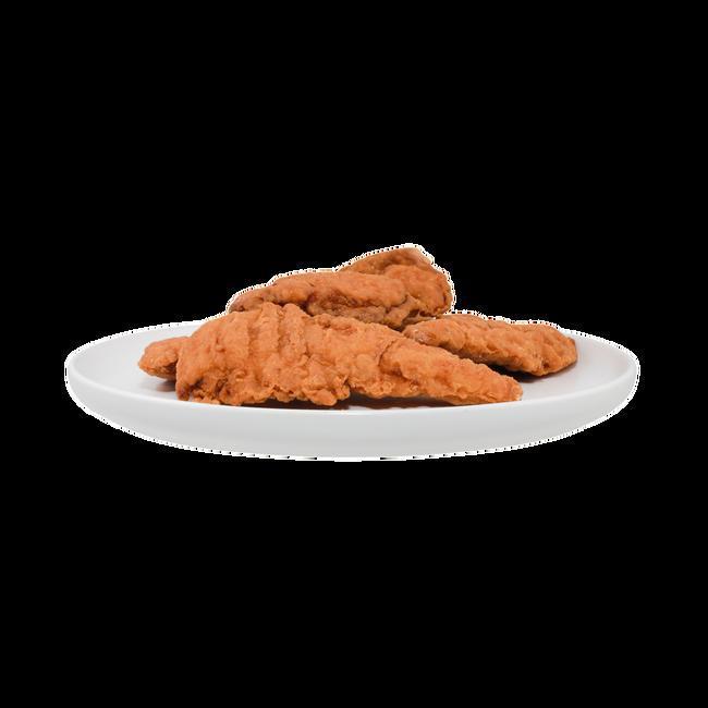 Chicky Tender Basket · 3 strips of crunchy chicken tenders paired with a side of wegular fries. Ask to have your tenders tossed in Garlic Parmesan or Buffalo sauce for an extra buck!