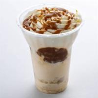 DULCE DE LECHE · Vanilla ice cream, Alfajores Mexican cookie crumble, real Chantilly cream topped with dulce ...